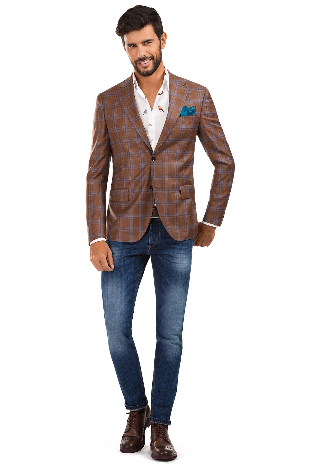 Checked hot sale blazer men